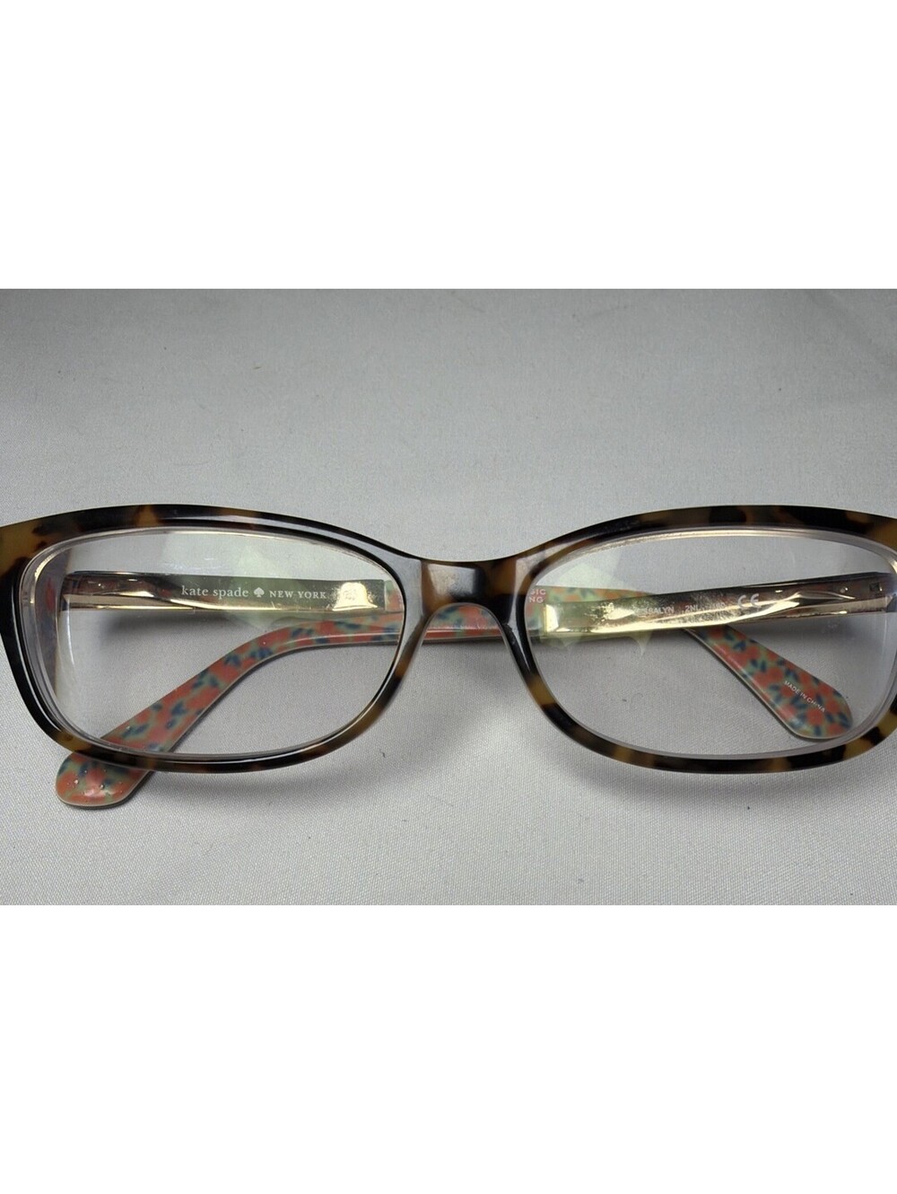 Kate Spade Jessalyn Eyeglasses Multicolor Striped Frame with Tortoise Arms